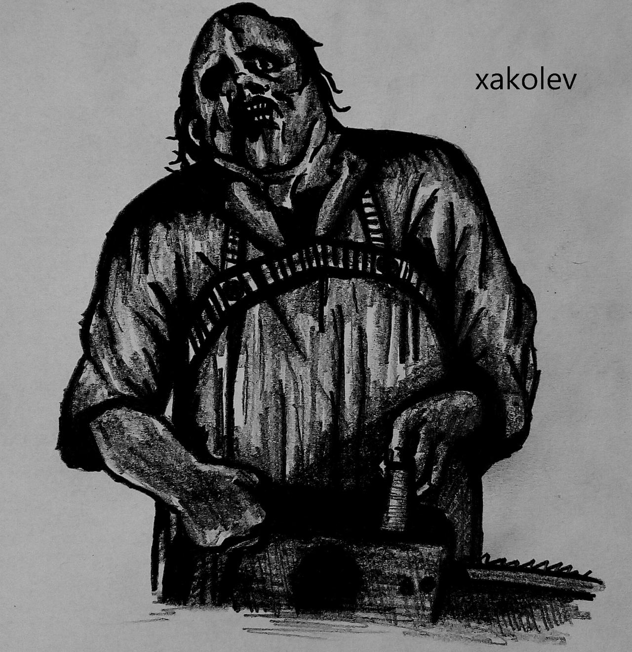 Leatherface drawing by xakolev4 on DeviantArt