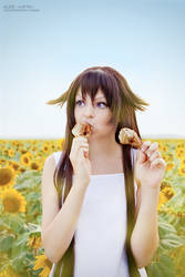 Alice with sunflowers 2