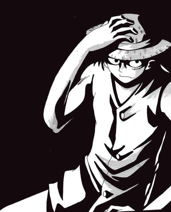 Luffy black and white by Yukineechan on DeviantArt