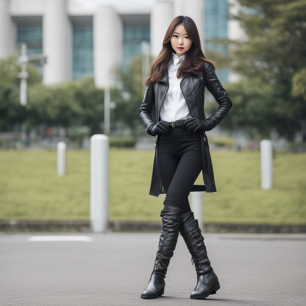 Asian Beauty Women high Riding Boots
