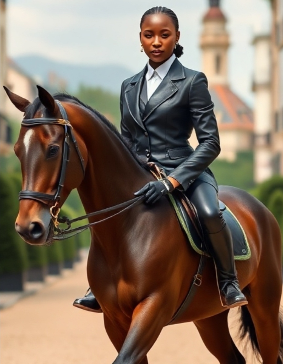 Black Leather rider femdom