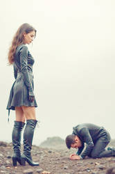 Reach out my boots, slave!
