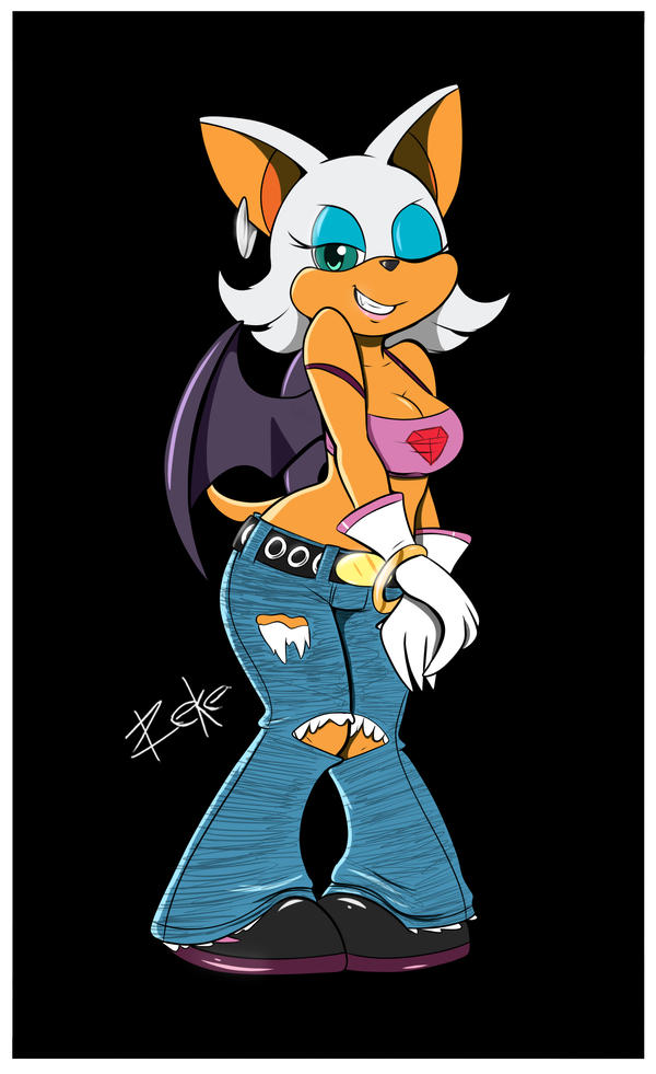 Rouge the Bat in Jeans