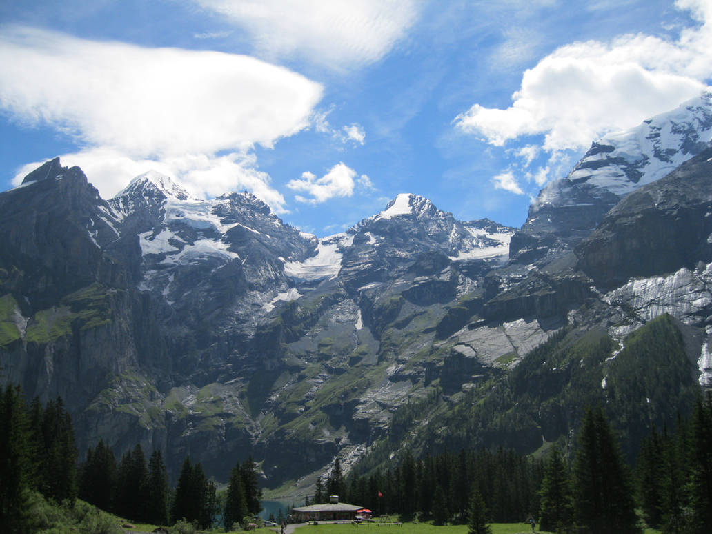 mountains next to oeschinensee, Switzerland by Marl1nde