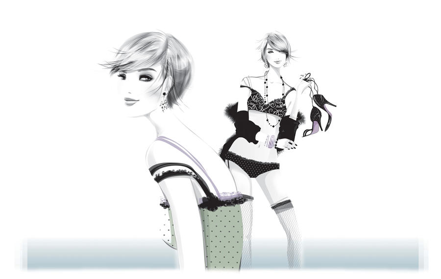 lingerie fashion illustration