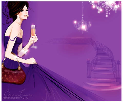 purple gown fashion illustrati