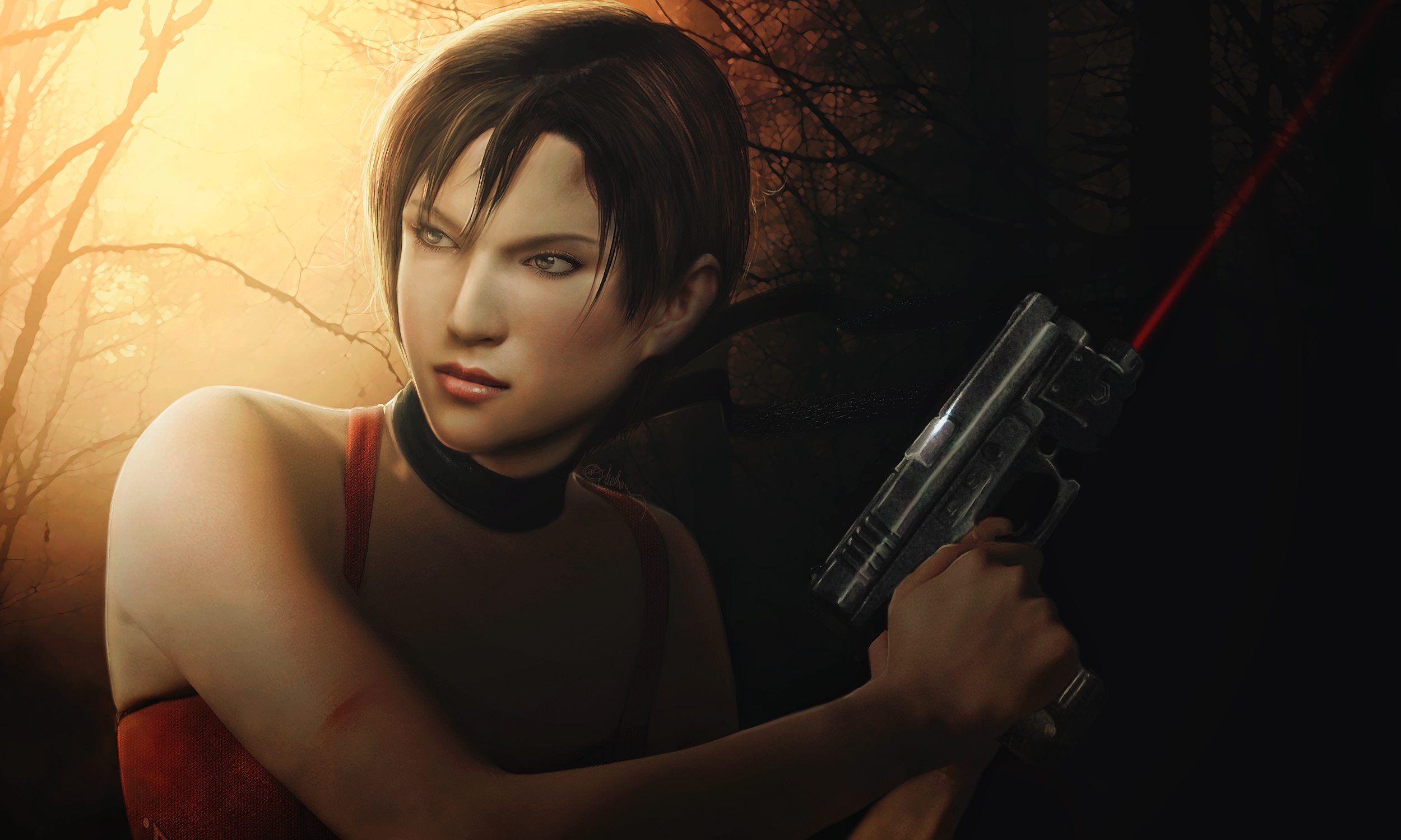 Photorealistic Ada Wong RE4 wallpaper 2500x1500 px by push-pulse