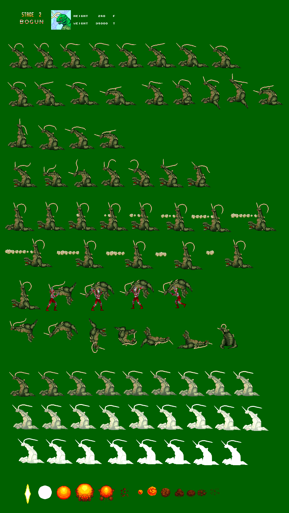 SNES Ultraman: Bogun Spritesheet