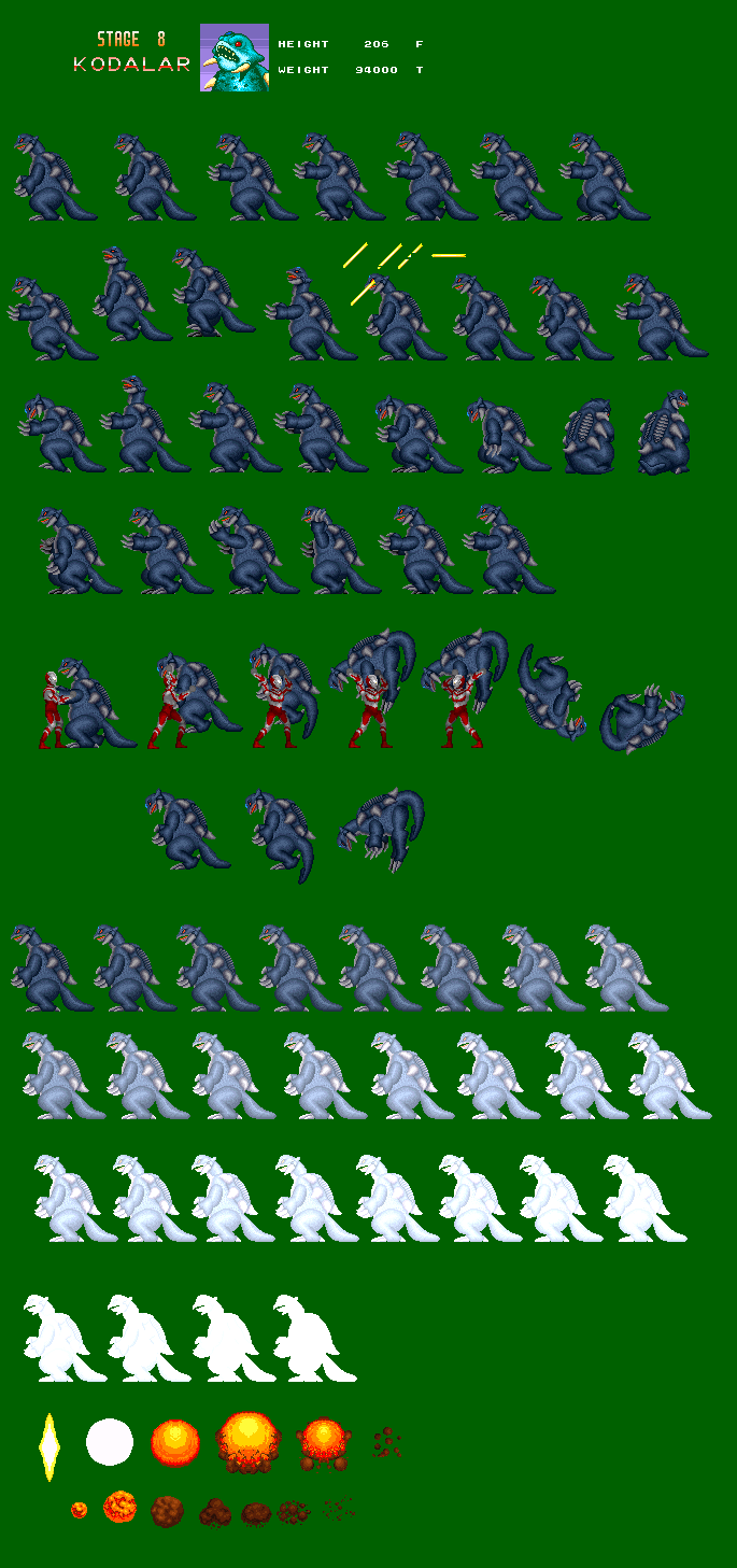 SNES Ultraman: Kodalar Spritesheet