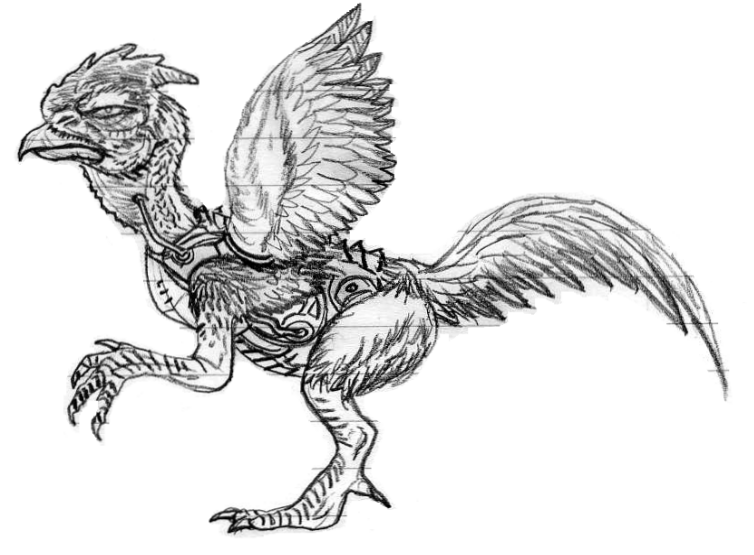 Cyborg Rooster Kaiju Sketch