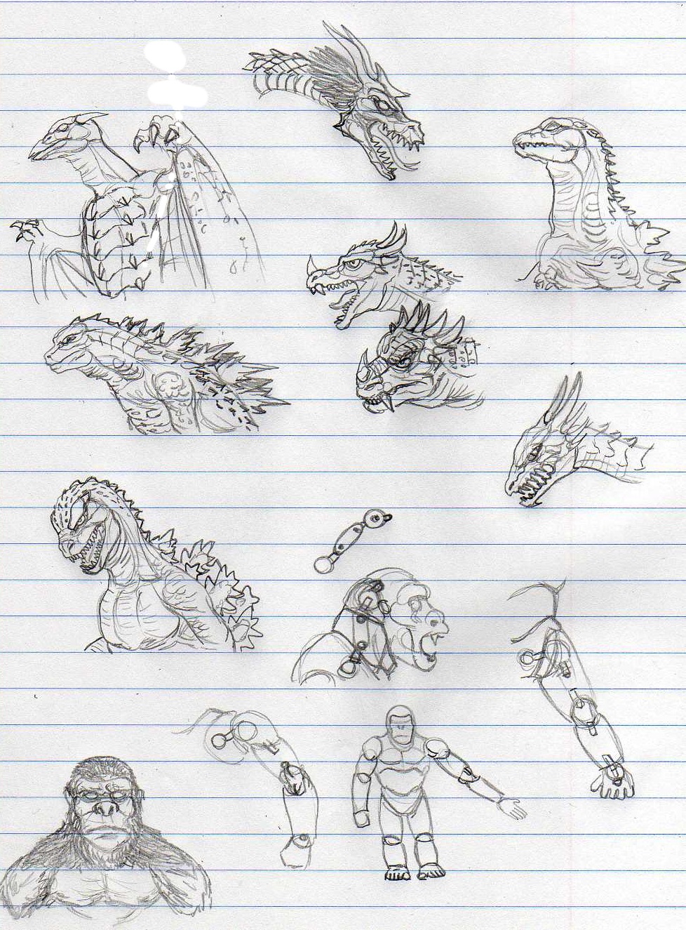 Godzilla and Kong SHMA sketches