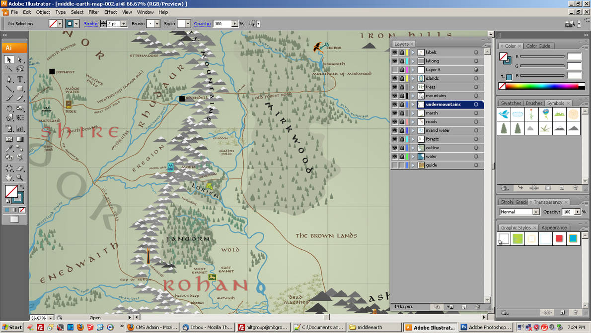 Middle Earth Map - WIP 002 by forbesrobertson