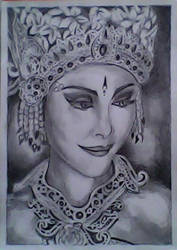 Balinese dancer pencil art