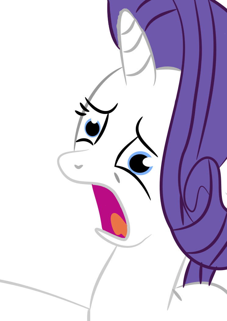 Rarity screaming, colored. by FLYINGGRENADE1 on DeviantArt