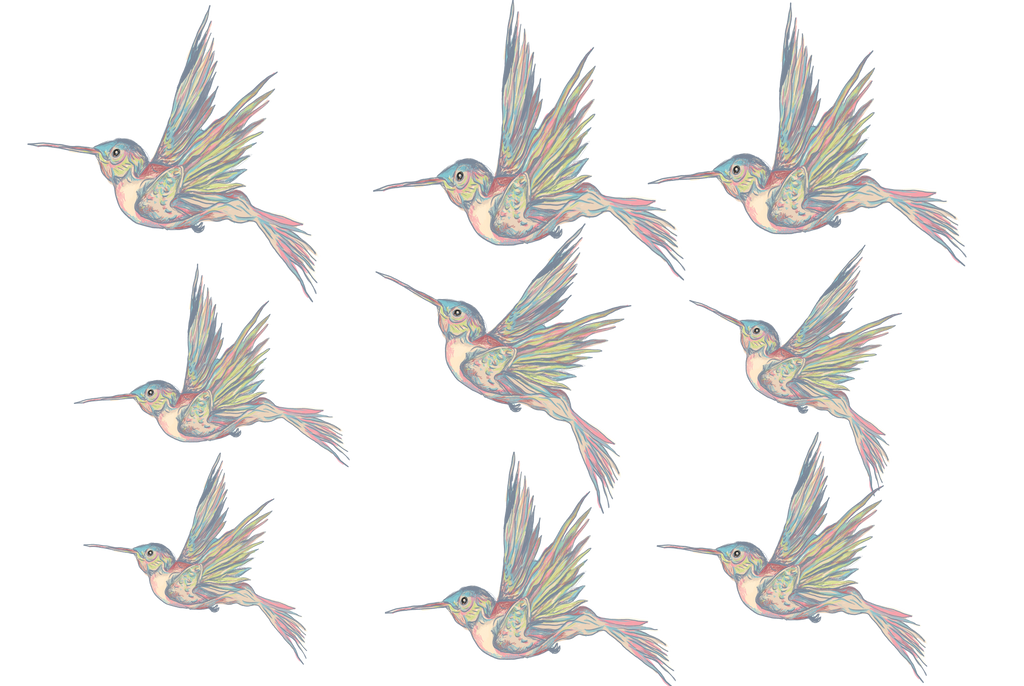 painting of a hummingbird pattern by jackpoint23 on DeviantArt