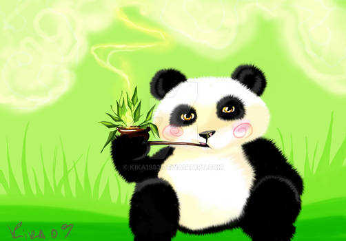 smoking panda