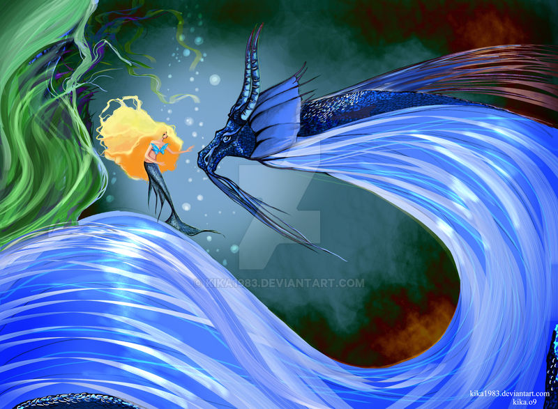 dragon and mermaid