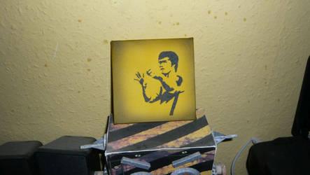 Bruce lee stencil airbrush