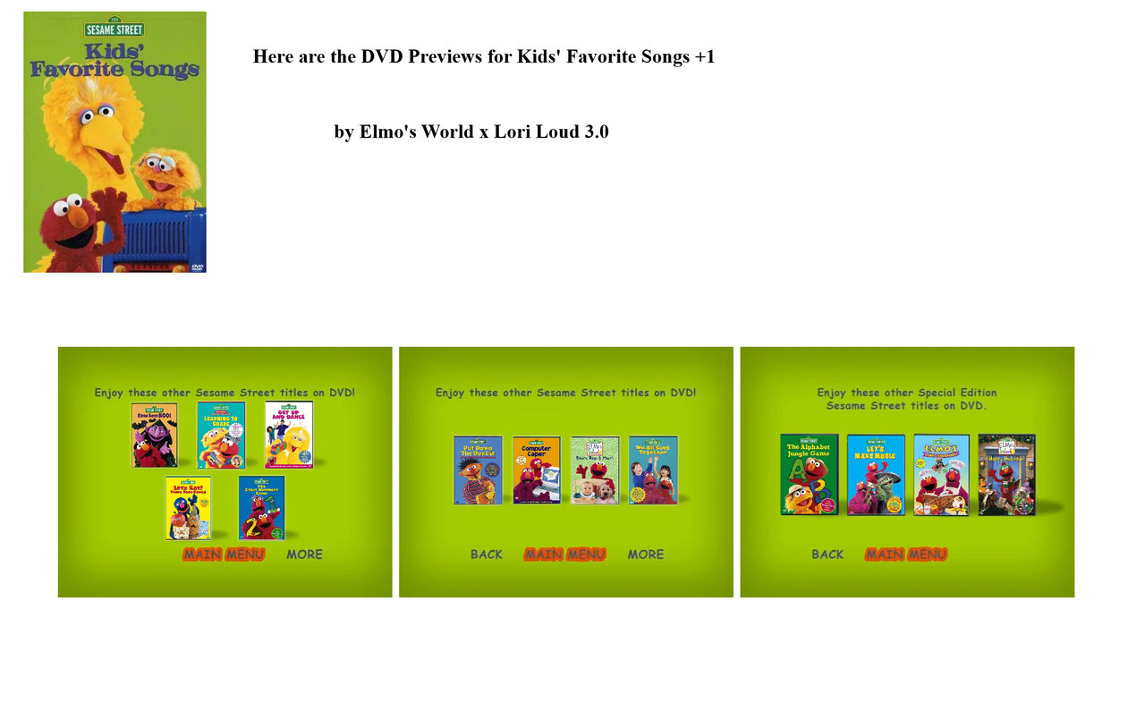 Kids' Favorite Songs +1 DVD Previews
