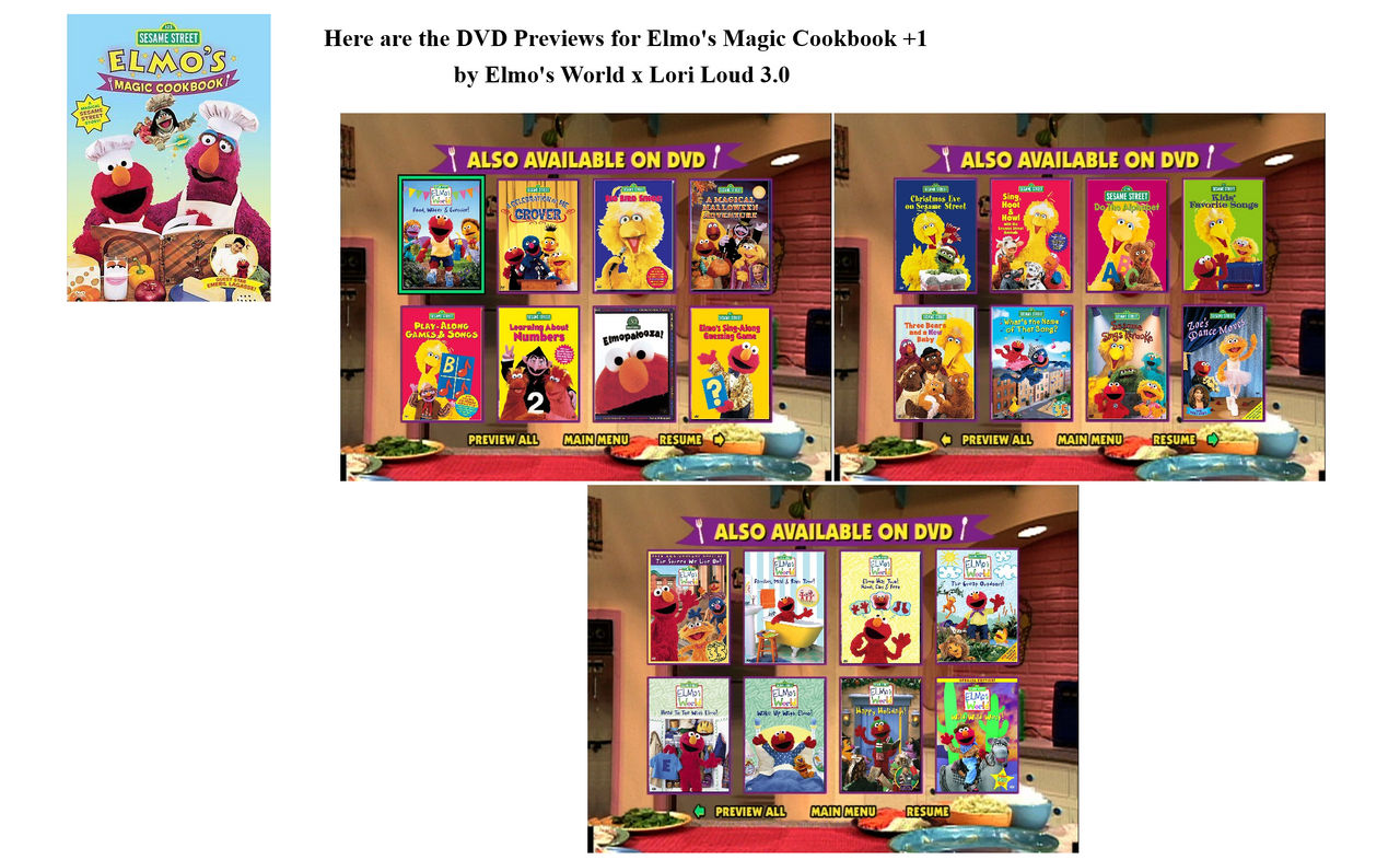 Elmo's Magic Cookbook +1 DVD Previews