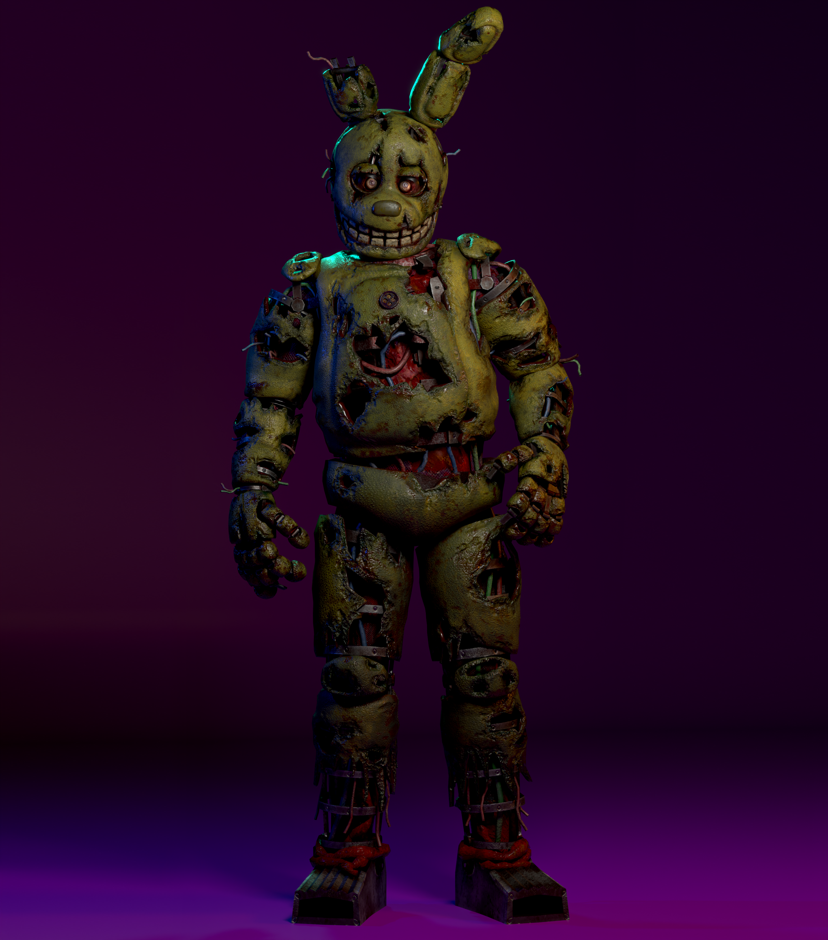 Springtra Model Updated Stylised Springtrap Model by RealNeedyNerd on DeviantArt