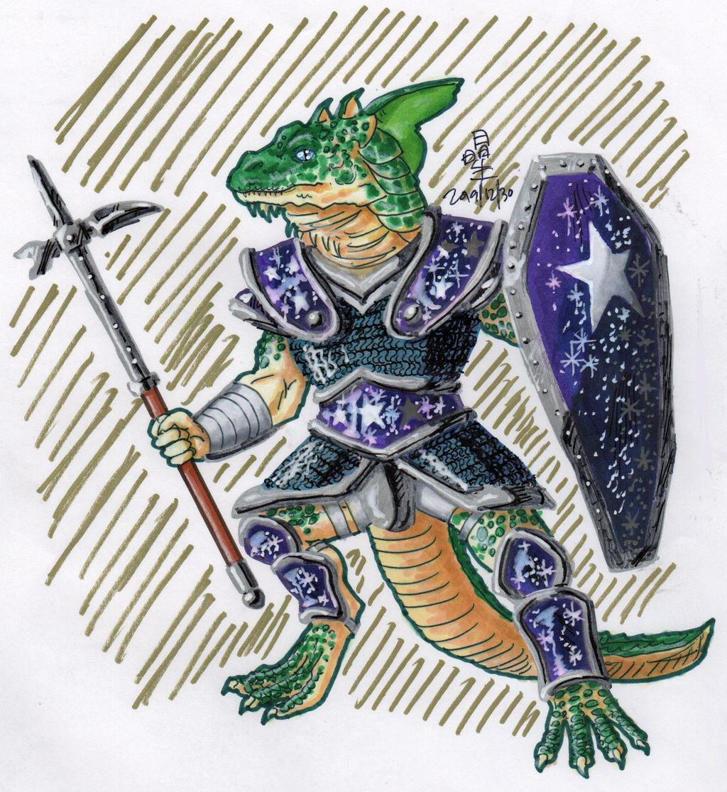 #DnDecember 27: Lizardfolk paladin