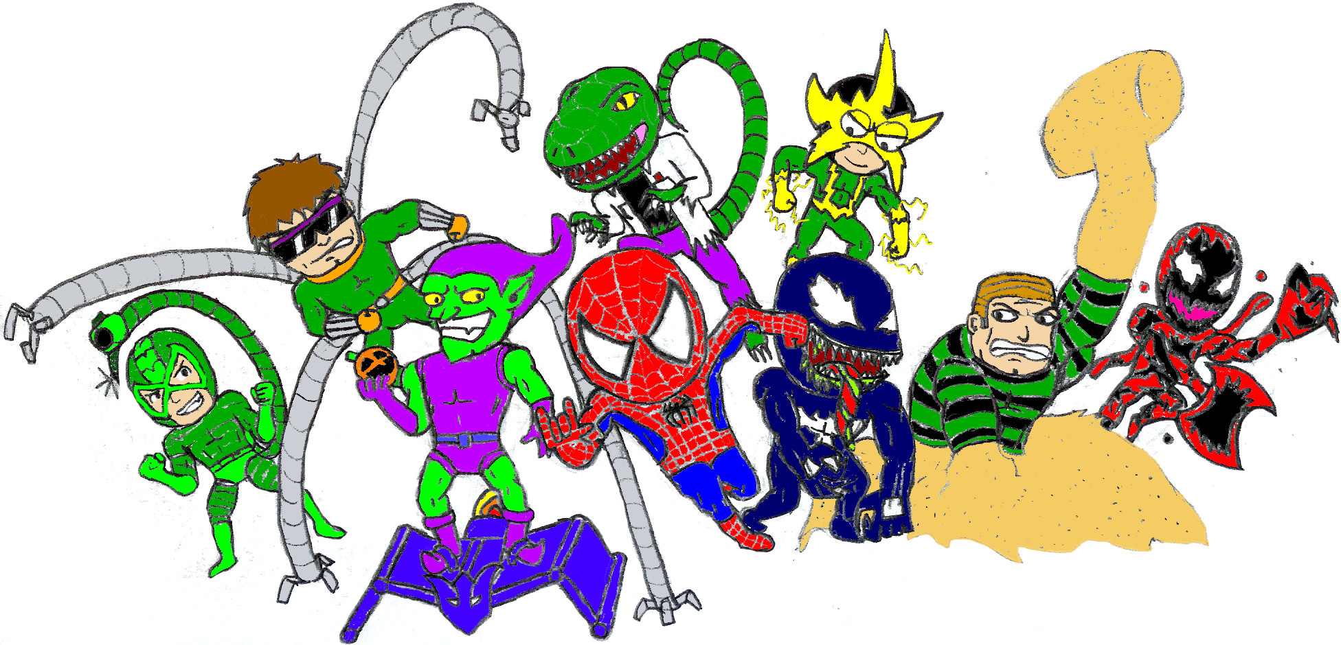 Spider Man and his foes by 2ndCityCrusader on DeviantArt