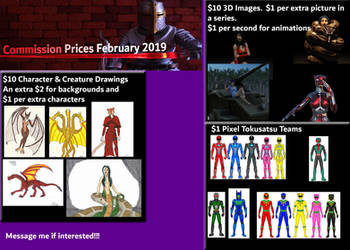 Commission List February 2019 by Doctor-Why-Designs