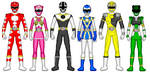 Commission- Power Rangers Hexagon Core Six by DRY-Designs
