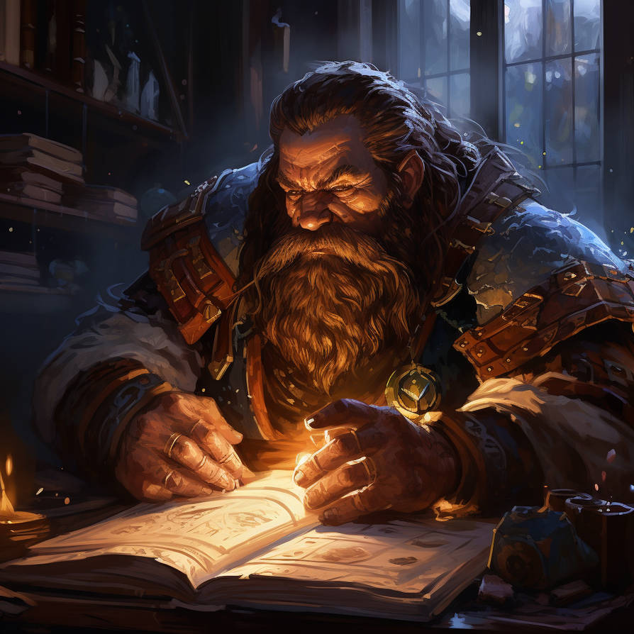 Reading dwarf by ByanEl on DeviantArt