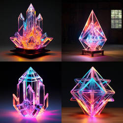 Crystal neon art pieces