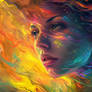 Psychedelic woman wallpaper