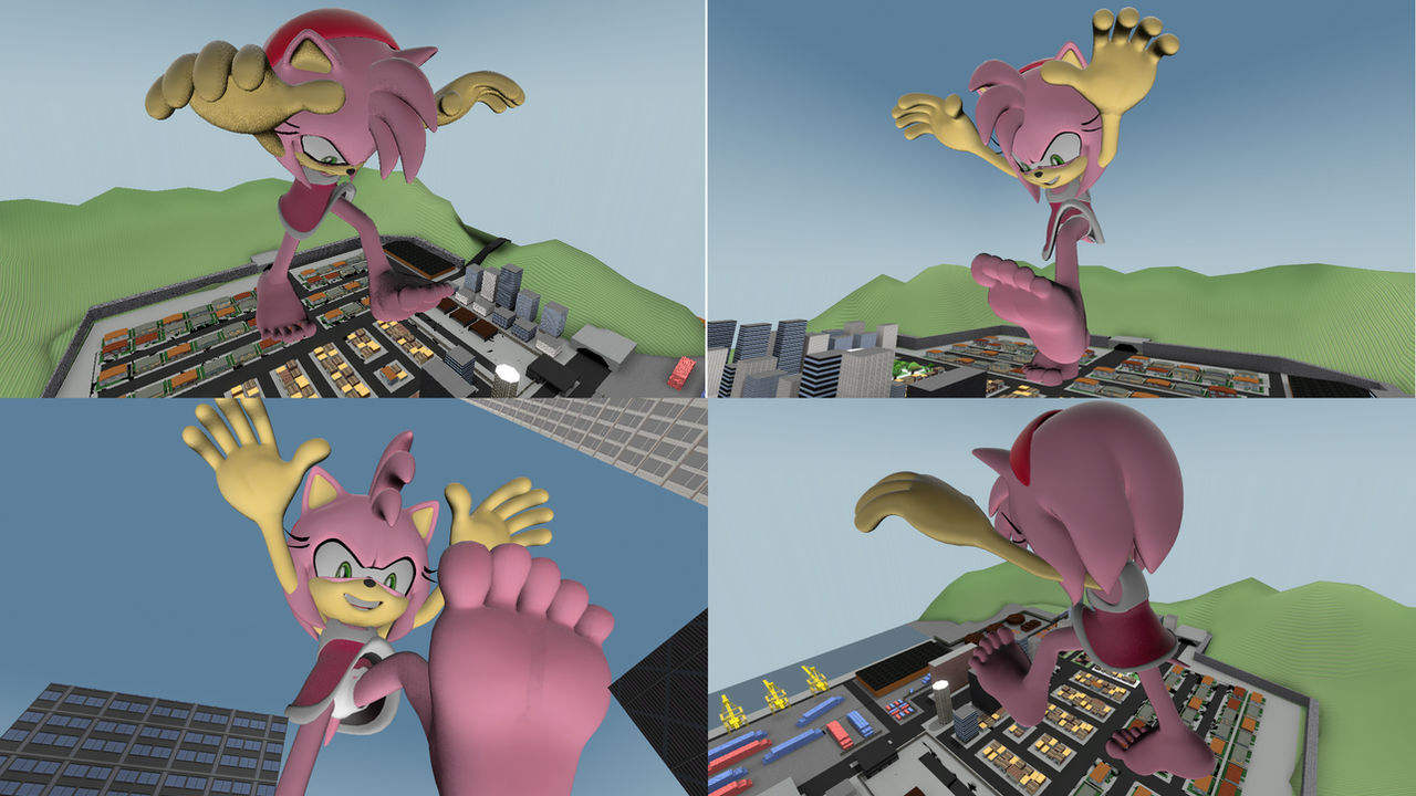 Giantess Amy Rose's big stomp by sumwetairyboi on DeviantArt