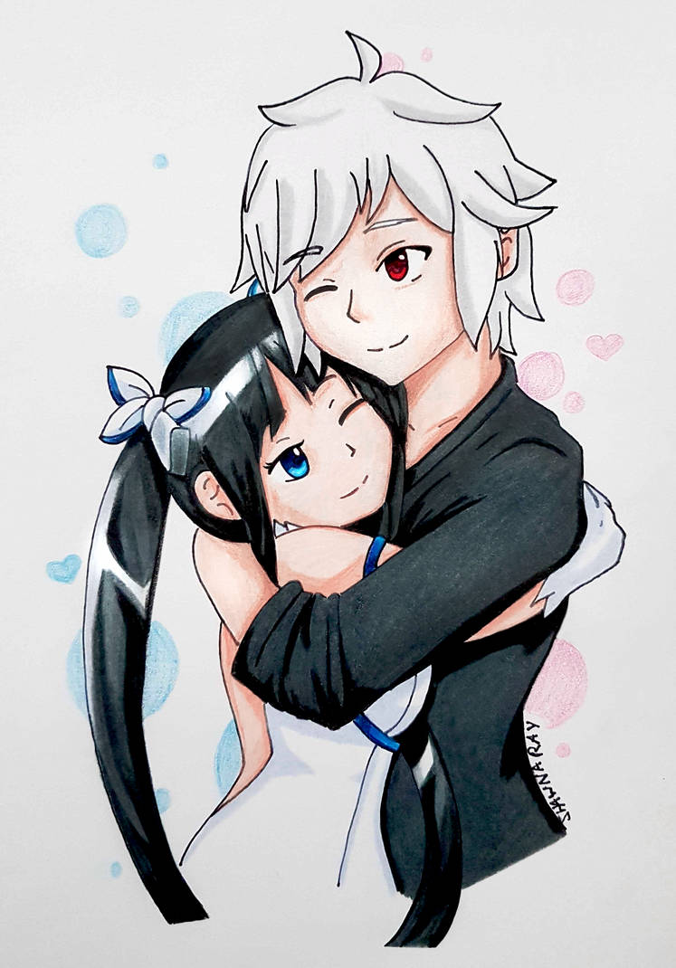 Request: Bell and Hestia Hug by Dyewind on DeviantArt