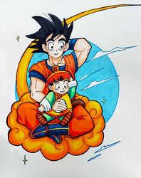 Dragon Ball Z Goku and Baby Gohan by Dyewind