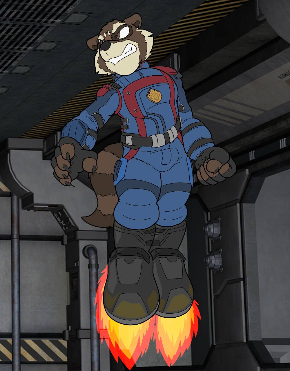 Rocket Rescuing Racoons Commission - Rocket Raccoon by How-Did-We-Get-Here on DeviantArt