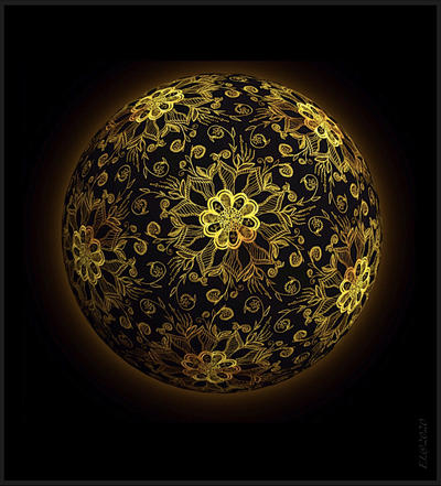 Black-Gold 3D Mandala 