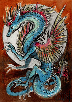 ACEO CARD Phoenix Dragon