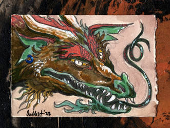 ACEO CARD Wild Dragon