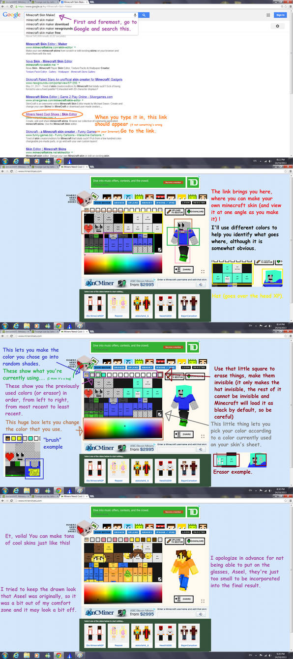 Minecraft Skin Making Tutorial by Kidincred on DeviantArt
