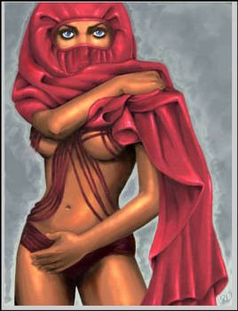 Lil Kim in a burqa