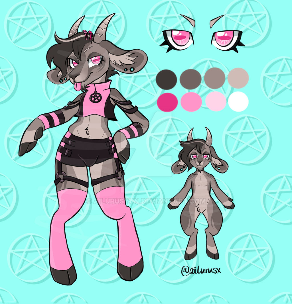 Pastel Goth Femboy Goat (OPEN) by AilurusYun on DeviantArt