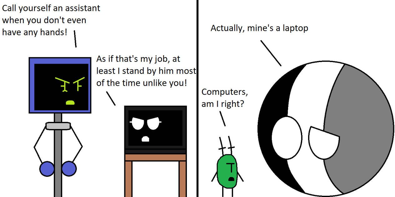 Computer vs Laptop Fight by WeegeeandCo on DeviantArt