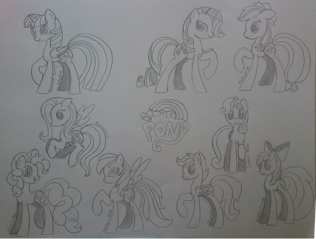 MLP Sketch Group by PrincessMedley13 on DeviantArt