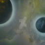 Planets Spray Painted