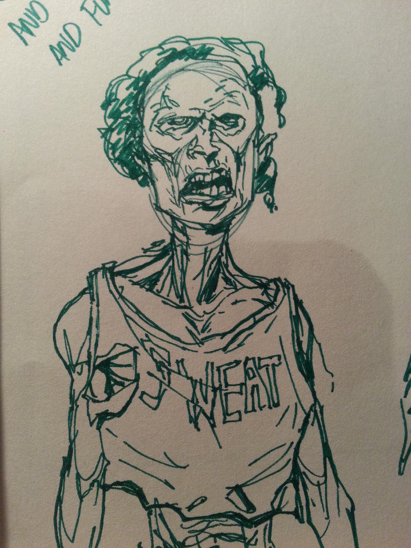 Zombie Richard Simmons - warmup drawing