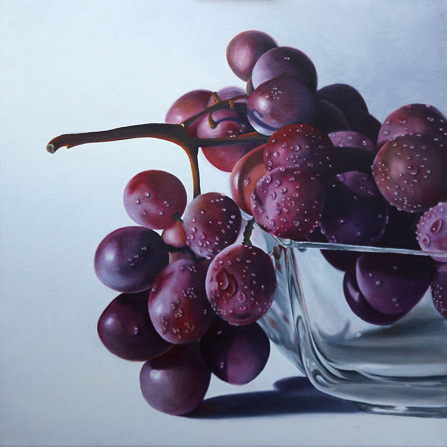 Transparence and Grapes (Oil Painting) by Noomelo