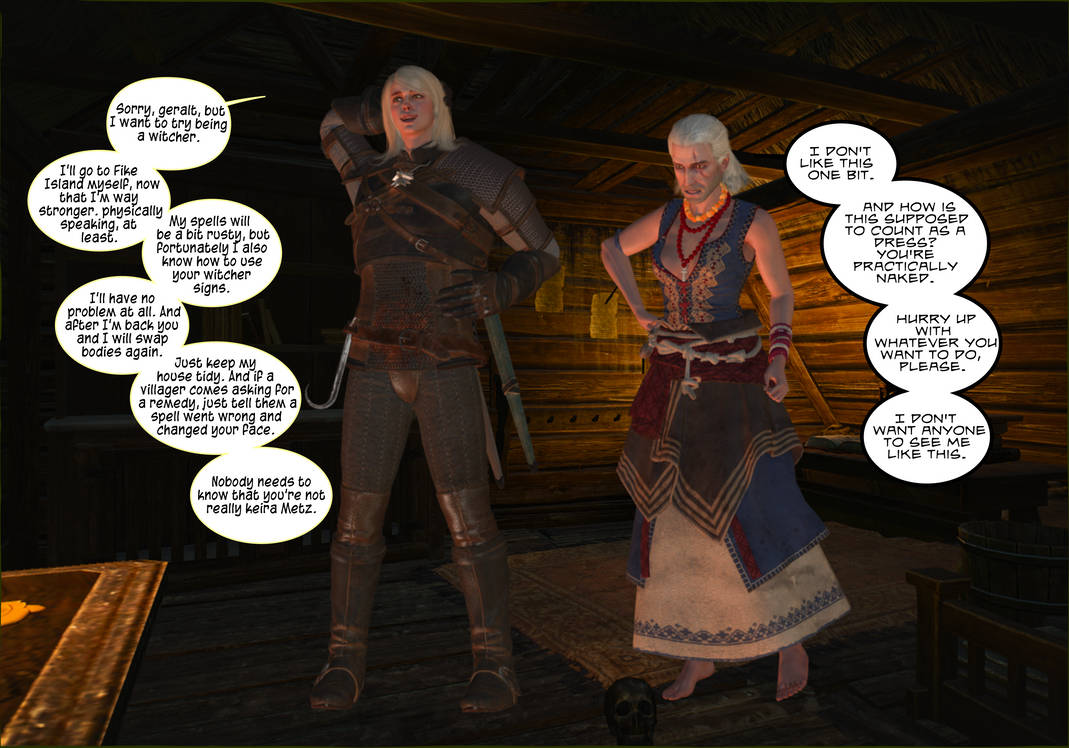 Witcher 3 -Headswap- Keira and Geralt by Edumail