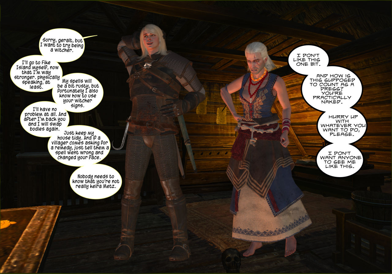Witcher 3 -Headswap- Keira and Geralt by Edumail