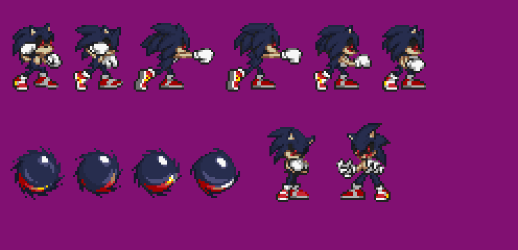 Custom / Edited - Sonic the Hedgehog Media Customs - Dark Sonic (Sonic X,  Battle-Style) - The Spriters Resource